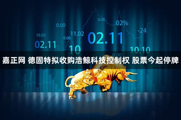嘉正网 德固特拟收购浩鲸科技控制权 股票今起停牌